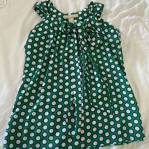 Banana republic polka dot tie neck top